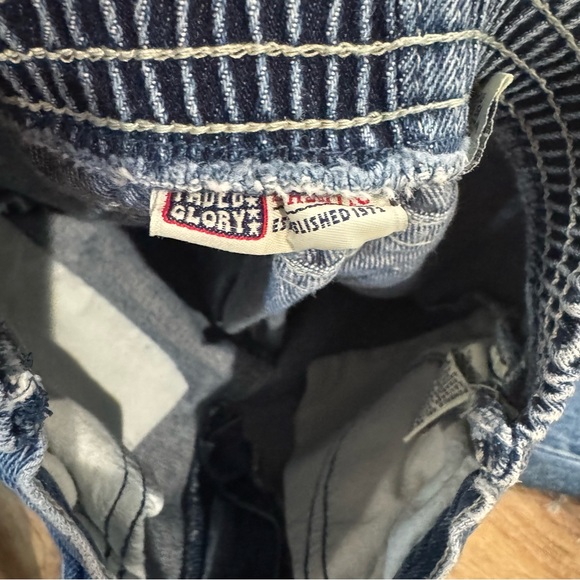 Faded Glory Girls Jeans 4T Floral Embroidered Hem Frayed Edge - Picture 2 of 5